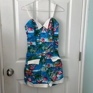 Collectif Futura flamingo play suit small